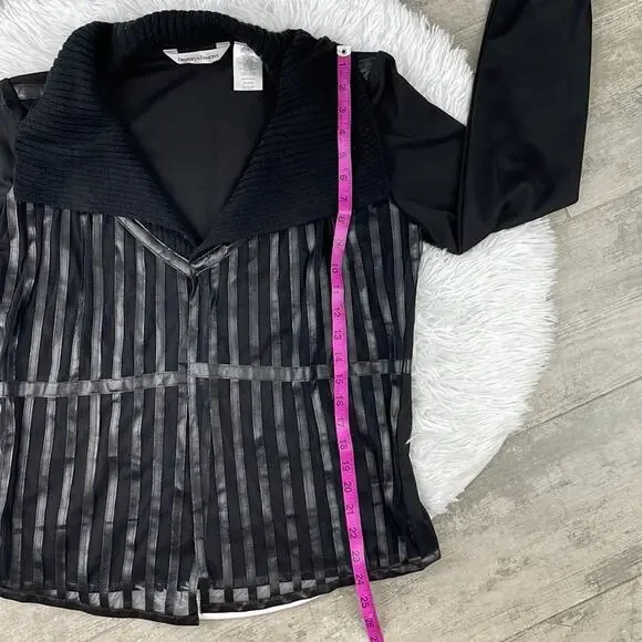 DRAPERS & DAMONS faux leather sheer front coat,  jacket. Size medium - Picture 5 of 8